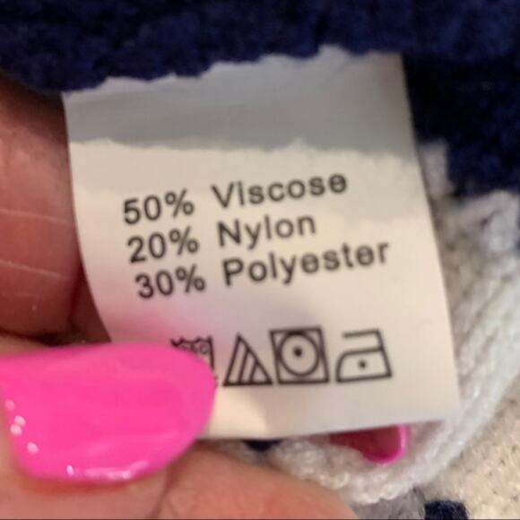 PrettyGarden Navy White Striped V-Neck Sweater Medium Women’s Pullover Knit Top - Picture 3 of 10